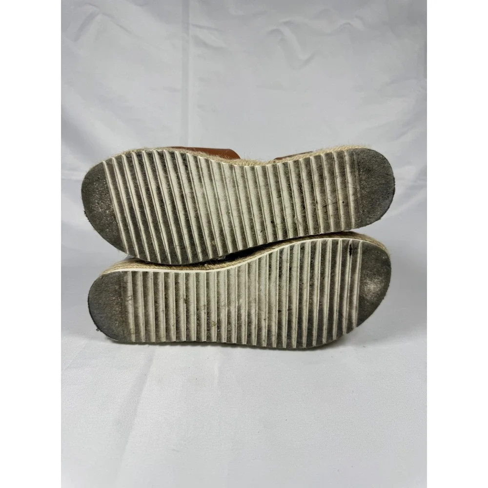 Jessica Carlyle Thea-07L Womens US 8 Espadrille Sandals Brown Leather Open Toe